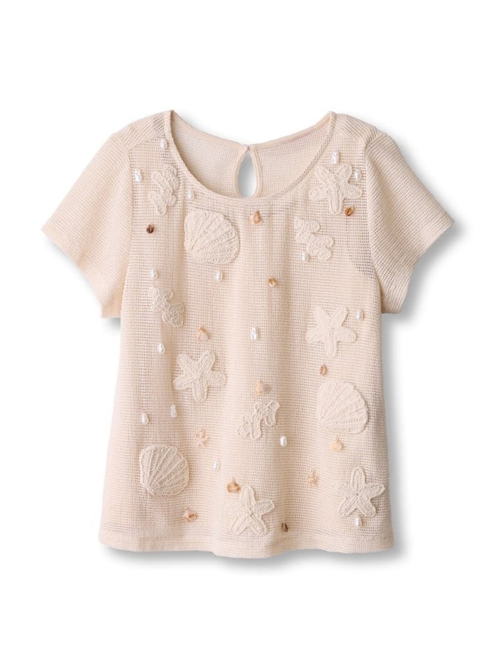 Soft Surroundings Coastal Charm Applique SS Sweater